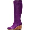 imageFSJ Women Comfortable Side Zipper Wedge High Heel Point Toe Fancy Pull On Ladies Fashion Winter Boot Size 415 USPurple