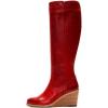 imageFSJ Women Comfortable Side Zipper Wedge High Heel Point Toe Fancy Pull On Ladies Fashion Winter Boot Size 415 USRed
