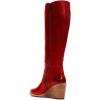 imageFSJ Women Comfortable Side Zipper Wedge High Heel Point Toe Fancy Pull On Ladies Fashion Winter Boot Size 415 USRed