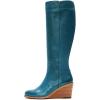 imageFSJ Women Comfortable Side Zipper Wedge High Heel Point Toe Fancy Pull On Ladies Fashion Winter Boot Size 415 USTeal