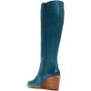 imageFSJ Women Comfortable Side Zipper Wedge High Heel Point Toe Fancy Pull On Ladies Fashion Winter Boot Size 415 USTeal