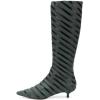 imageFSJ Women Fashion Pointed Toe Low Kitten Heel Knee High Boots Faux Fur Thread Comfort Winter Party Shoe with Side Zipper Size 415 USGreen