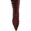 imageFSJ Women Fashion Pointed Toe Low Kitten Heel Knee High Boots Faux Fur Thread Comfort Winter Party Shoe with Side Zipper Size 415 USRed