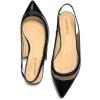 imageFSJ Women Leather Pointed Toe Low Heel Pumps Comfortable Slip on Slingback Flats Office Dress Shoes Size 412 USBlack