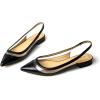 imageFSJ Women Leather Pointed Toe Low Heel Pumps Comfortable Slip on Slingback Flats Office Dress Shoes Size 412 USBlack