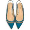 imageFSJ Women Leather Pointed Toe Low Heel Pumps Comfortable Slip on Slingback Flats Office Dress Shoes Size 412 USBlue