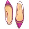 imageFSJ Women Leather Pointed Toe Low Heel Pumps Comfortable Slip on Slingback Flats Office Dress Shoes Size 412 USFushcia