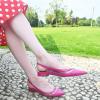 imageFSJ Women Leather Pointed Toe Low Heel Pumps Comfortable Slip on Slingback Flats Office Dress Shoes Size 412 USFushcia
