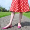 imageFSJ Women Leather Pointed Toe Low Heel Pumps Comfortable Slip on Slingback Flats Office Dress Shoes Size 412 USFushcia