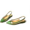 imageFSJ Women Leather Pointed Toe Low Heel Pumps Comfortable Slip on Slingback Flats Office Dress Shoes Size 412 USGreen