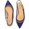 imageFSJ Women Leather Pointed Toe Low Heel Pumps Comfortable Slip on Slingback Flats Office Dress Shoes Size 412 USPurple