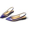 imageFSJ Women Leather Pointed Toe Low Heel Pumps Comfortable Slip on Slingback Flats Office Dress Shoes Size 412 USPurple