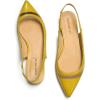 imageFSJ Women Leather Pointed Toe Low Heel Pumps Comfortable Slip on Slingback Flats Office Dress Shoes Size 412 USYellow