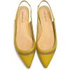 imageFSJ Women Leather Pointed Toe Low Heel Pumps Comfortable Slip on Slingback Flats Office Dress Shoes Size 412 USYellow