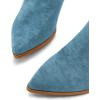 imageFSJ Women Mid Calf Fringe Boots Cowboy Pointed Toe Cowgirl Tassel Classic Western Thigh High Boot Wedge Chunky Stacked Heel Slip On Booties Size 415 USBlue