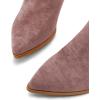imageFSJ Women Mid Calf Fringe Boots Cowboy Pointed Toe Cowgirl Tassel Classic Western Thigh High Boot Wedge Chunky Stacked Heel Slip On Booties Size 415 USPink Mauve