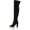 imageFSJ Women Over The Knee Chunky High Heels Stretch Thigh High Zipper Long Boot Winter Warm Shoes 415 USBlack