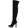 imageFSJ Women Over The Knee Chunky High Heels Stretch Thigh High Zipper Long Boot Winter Warm Shoes 415 USBlack Crystal