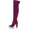 imageFSJ Women Over The Knee Chunky High Heels Stretch Thigh High Zipper Long Boot Winter Warm Shoes 415 USDark Magenta