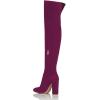 imageFSJ Women Over The Knee Chunky High Heels Stretch Thigh High Zipper Long Boot Winter Warm Shoes 415 USDark Magenta