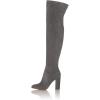 imageFSJ Women Over The Knee Chunky High Heels Stretch Thigh High Zipper Long Boot Winter Warm Shoes 415 USGrey
