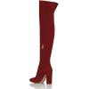 imageFSJ Women Over The Knee Chunky High Heels Stretch Thigh High Zipper Long Boot Winter Warm Shoes 415 USMaroon