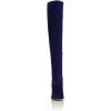 imageFSJ Women Over The Knee Chunky High Heels Stretch Thigh High Zipper Long Boot Winter Warm Shoes 415 USNavy