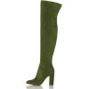 imageFSJ Women Over The Knee Chunky High Heels Stretch Thigh High Zipper Long Boot Winter Warm Shoes 415 USOlive