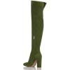 imageFSJ Women Over The Knee Chunky High Heels Stretch Thigh High Zipper Long Boot Winter Warm Shoes 415 USOlive