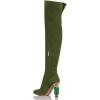 imageFSJ Women Over The Knee Chunky High Heels Stretch Thigh High Zipper Long Boot Winter Warm Shoes 415 USOlive Crystal