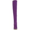 imageFSJ Women Over The Knee Chunky High Heels Stretch Thigh High Zipper Long Boot Winter Warm Shoes 415 USPurple