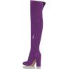 imageFSJ Women Over The Knee Chunky High Heels Stretch Thigh High Zipper Long Boot Winter Warm Shoes 415 USPurple