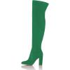 imageFSJ Women Over The Knee Chunky High Heels Stretch Thigh High Zipper Long Boot Winter Warm Shoes 415 USSeagreen