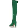 imageFSJ Women Over The Knee Chunky High Heels Stretch Thigh High Zipper Long Boot Winter Warm Shoes 415 USSeagreen