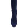 imageFSJ Women Overknee Thigh High Almond Toe Boots Chunky Mid Heel Laceup Pumps Winter Date ShoesDark Blue
