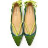 imageFSJ Womens Pointed Toe Flat Pumps Low Heel Slip on Loafers with Adjustable Bowknot Casual Formal Dress ShoesGreen
