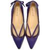 imageFSJ Womens Pointed Toe Flat Pumps Low Heel Slip on Loafers with Adjustable Bowknot Casual Formal Dress ShoesPurple