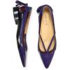 imageFSJ Womens Pointed Toe Flat Pumps Low Heel Slip on Loafers with Adjustable Bowknot Casual Formal Dress ShoesPurple