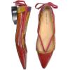 imageFSJ Womens Pointed Toe Flat Pumps Low Heel Slip on Loafers with Adjustable Bowknot Casual Formal Dress ShoesWine Red
