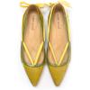 imageFSJ Womens Pointed Toe Flat Pumps Low Heel Slip on Loafers with Adjustable Bowknot Casual Formal Dress ShoesYellow