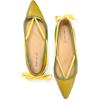 imageFSJ Womens Pointed Toe Flat Pumps Low Heel Slip on Loafers with Adjustable Bowknot Casual Formal Dress ShoesYellow
