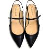 imageFSJ Womens Pointed Toe Leather Pumps Adjustable Band Slingback Flats Sexy Cutout Casual Formal Outfit Ladies Shoes Size 415 USBlack
