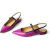 imageFSJ Womens Pointed Toe Leather Pumps Adjustable Band Slingback Flats Sexy Cutout Casual Formal Outfit Ladies Shoes Size 415 USFuchsia