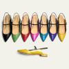 imageFSJ Womens Pointed Toe Leather Pumps Adjustable Band Slingback Flats Sexy Cutout Casual Formal Outfit Ladies Shoes Size 415 USFuchsia