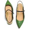 imageFSJ Womens Pointed Toe Leather Pumps Adjustable Band Slingback Flats Sexy Cutout Casual Formal Outfit Ladies Shoes Size 415 USGreen