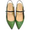 imageFSJ Womens Pointed Toe Leather Pumps Adjustable Band Slingback Flats Sexy Cutout Casual Formal Outfit Ladies Shoes Size 415 USGreen