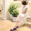 imageFSJ Womens Pointed Toe Leather Pumps Adjustable Band Slingback Flats Sexy Cutout Casual Formal Outfit Ladies Shoes Size 415 USPurple