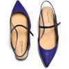 imageFSJ Womens Pointed Toe Leather Pumps Adjustable Band Slingback Flats Sexy Cutout Casual Formal Outfit Ladies Shoes Size 415 USPurple