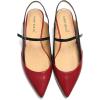 imageFSJ Womens Pointed Toe Leather Pumps Adjustable Band Slingback Flats Sexy Cutout Casual Formal Outfit Ladies Shoes Size 415 USRed