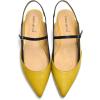 imageFSJ Womens Pointed Toe Leather Pumps Adjustable Band Slingback Flats Sexy Cutout Casual Formal Outfit Ladies Shoes Size 415 USYellow